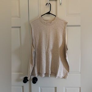 Pact Airplane Mock Neck Shell Organic Cotton Deep Taupe Heather Tank XXXL NWT